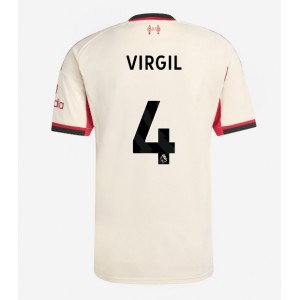 Liverpool Virgil van Dijk #4 Jalkapallovaatteet Vieraspaita 2025-26 Lyhythihainen